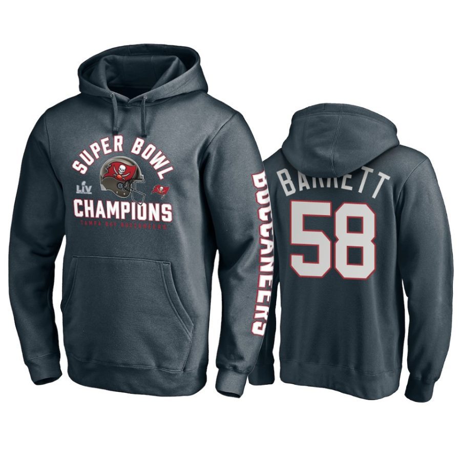 mens tampa bay buccaneers shaquil barrett charcoal super bowl lv champions lateral pass hoodie