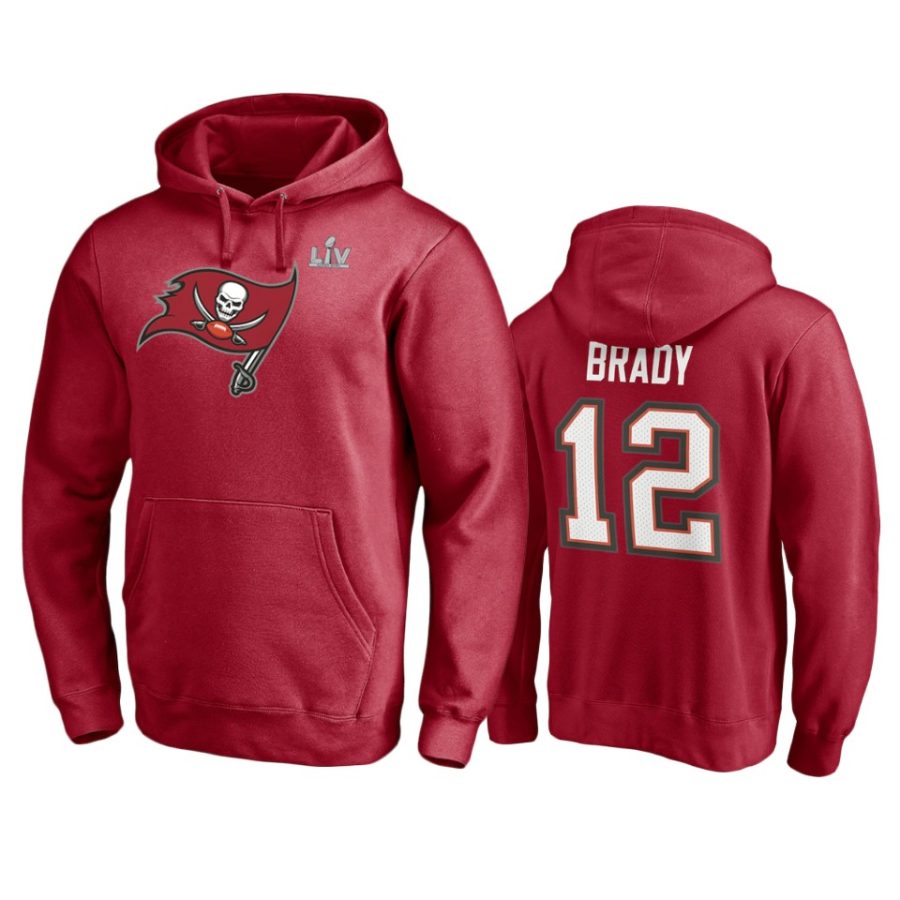 mens tampa bay buccaneers tom brady red super bowl lv champions player icon hoodie