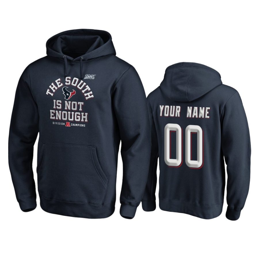 mens texans custom navy 2019 afc south division champions cover two pullover hoodie