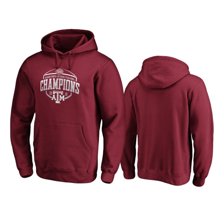 mens texas am aggies 2019 texas bowl champions maroon corner fanatics branded hoodie