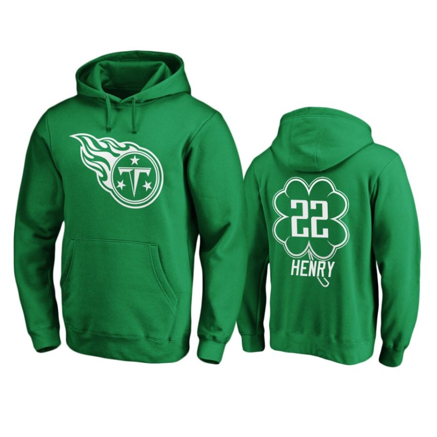 mens titans derrick henry green st. patricks day white logo hoodie