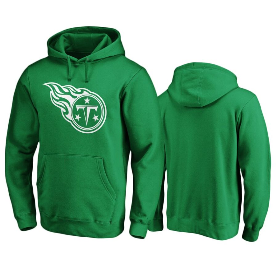 mens titans green st. patricks day white logo hoodie