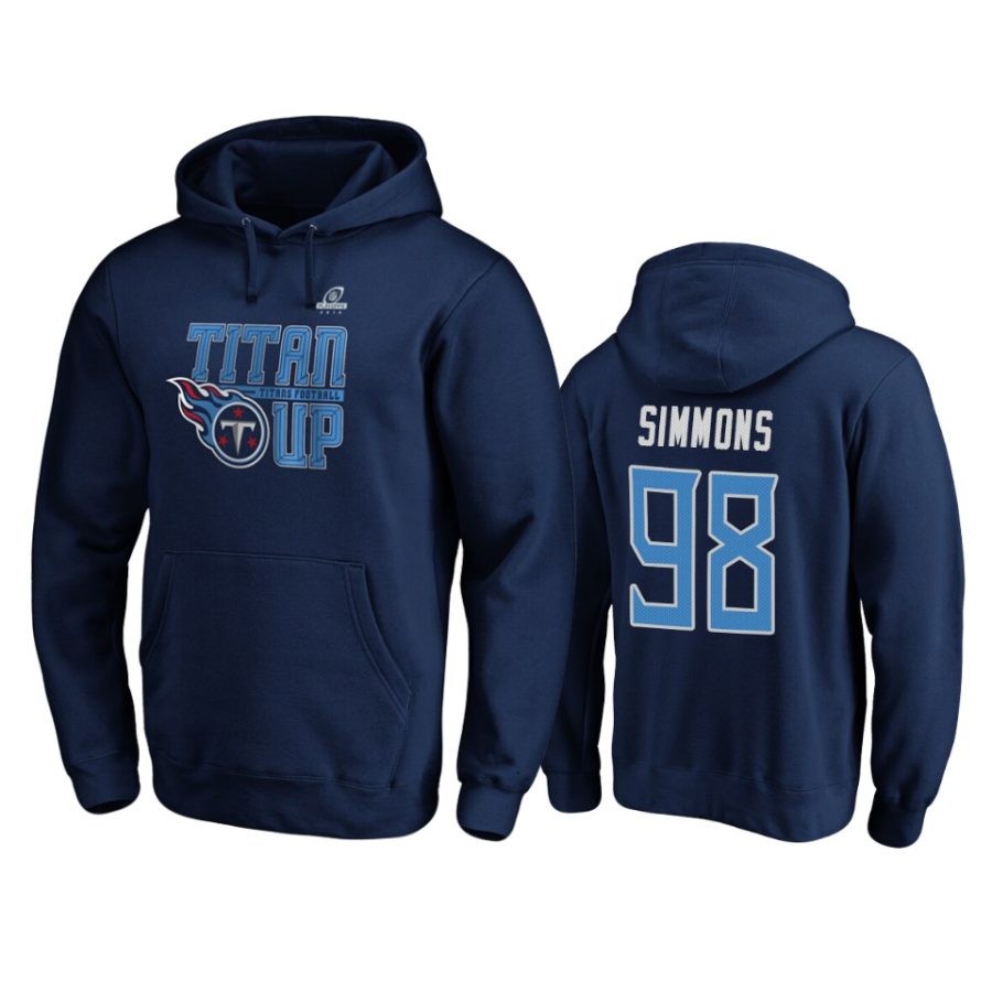 mens titans jeffery simmons navy 2019 nfl playoffs hometown checkdown pullover hoodie