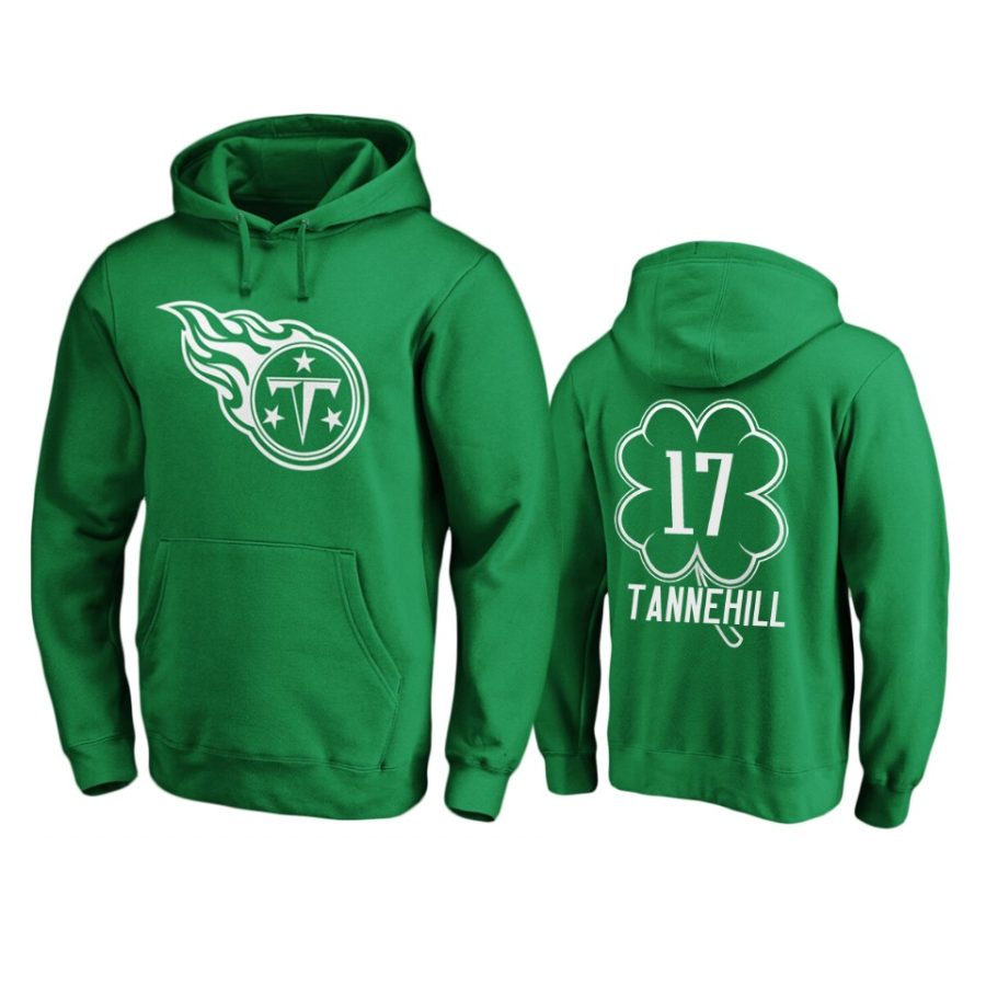 mens titans ryan tannehill green st. patricks day white logo hoodie