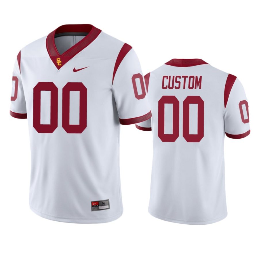 mens usc trojans custom white game jersey