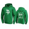 mens vikings irv smith jr. green st. patricks day white logo hoodie