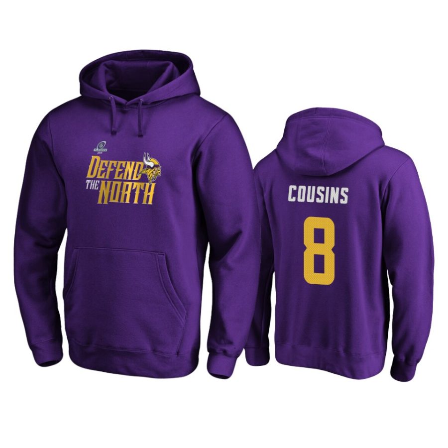 mens vikings kirk cousins purple 2019 nfl playoffs hometown checkdown pullover hoodie