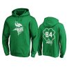 mens vikings randy moss green st. patricks day white logo hoodie