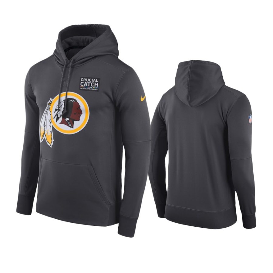 mens washington redskins anthracite crucial catch performance hoodie