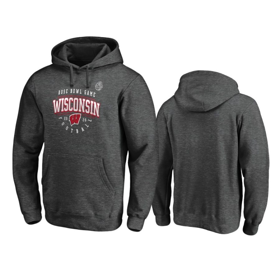 mens wisconsin badgers 2020 rose bowl bound heather gray hoodie