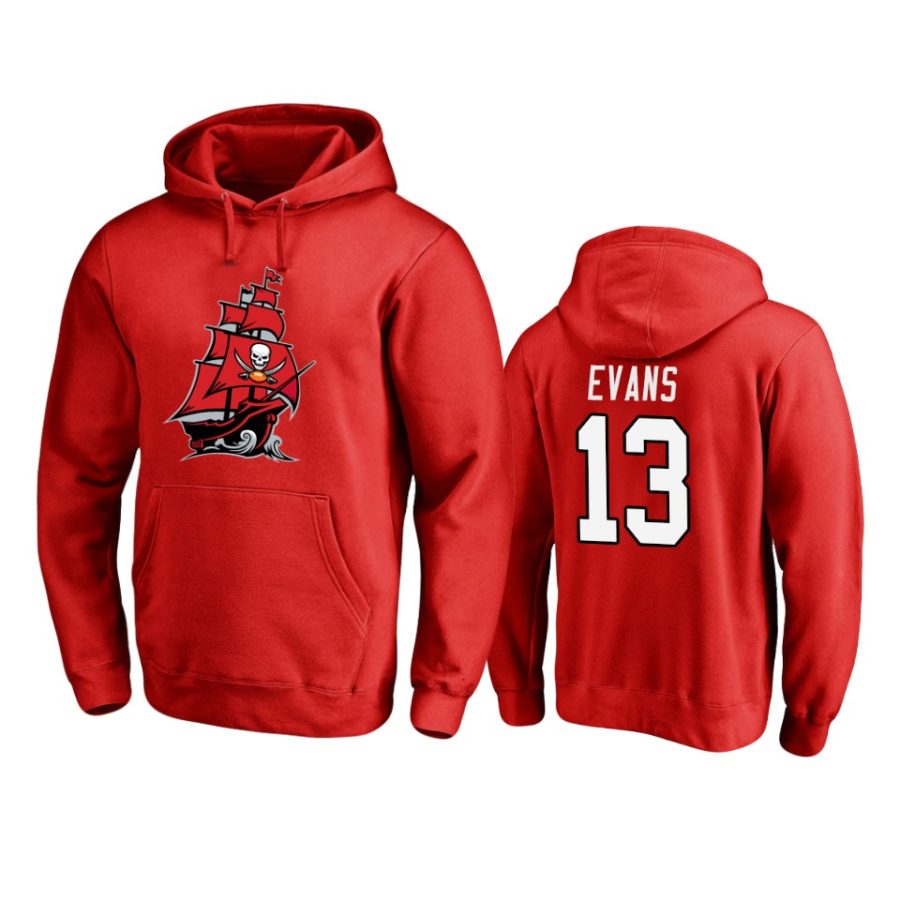 mike evans buccaneers red 2020 new logo pullover hoodie