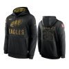 miles sanders eagles black 2020 salute to service sideline performance hoodie