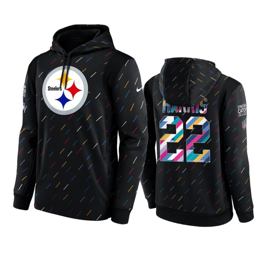 najee harris steelers charcoal 2021 nfl crucial catch hoodie