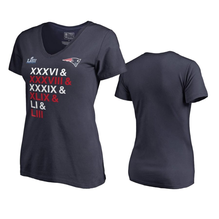 navy women 6 time super bowl champions hometown roman t shirt