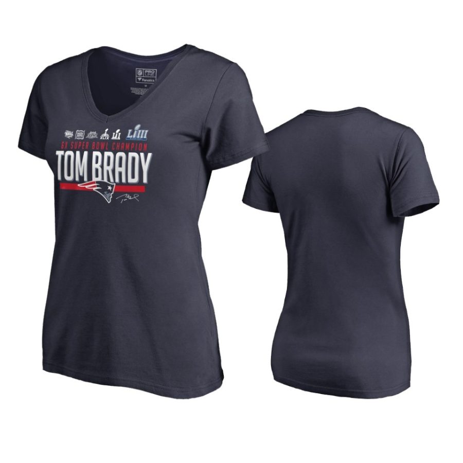 navy women tom brady 6 time super bowl champions hometown t shirt