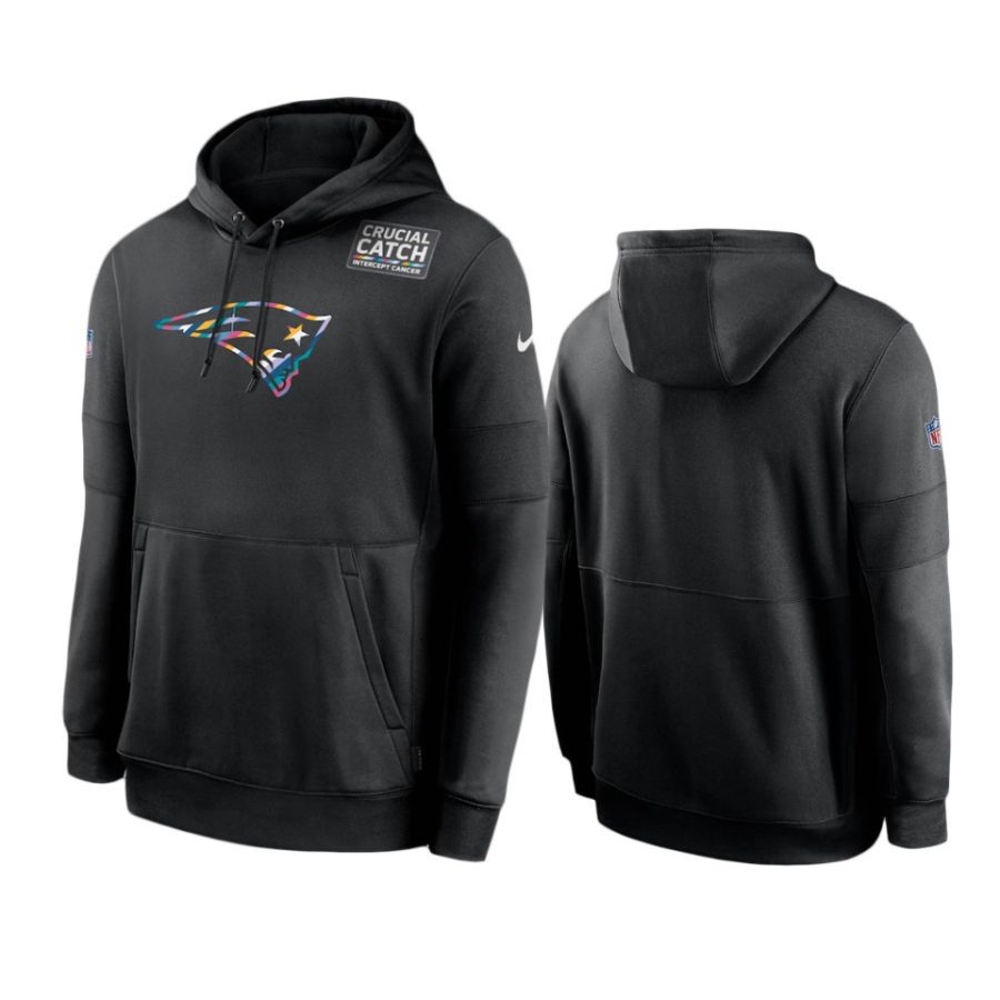 new england patriots black crucial catch sideline performance hoodie