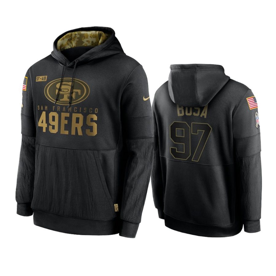 nick bosa 49ers black 2020 salute to service sideline performance hoodie