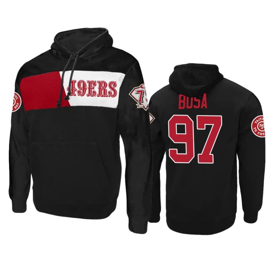 nick bosa 49ers black 75th anniversary hoodie