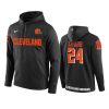 nick chubb browns black circuit wordmark hoodie