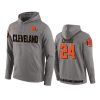 nick chubb browns gray circuit wordmark hoodie