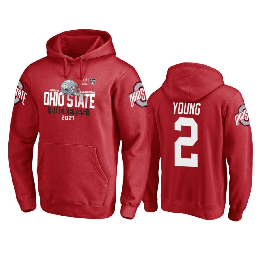 ohio state buckeyes chase young 2021 sugar bowl scarlet hoodie