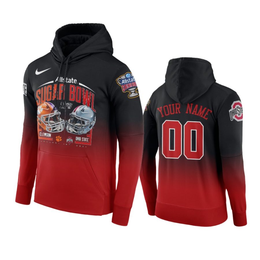 ohio state buckeyes custom 2021 sugar bowl red hoodie