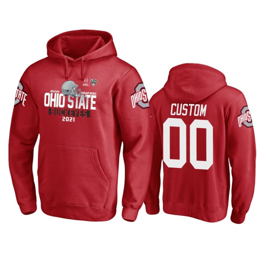 ohio state buckeyes custom 2021 sugar bowl scarlet hoodie