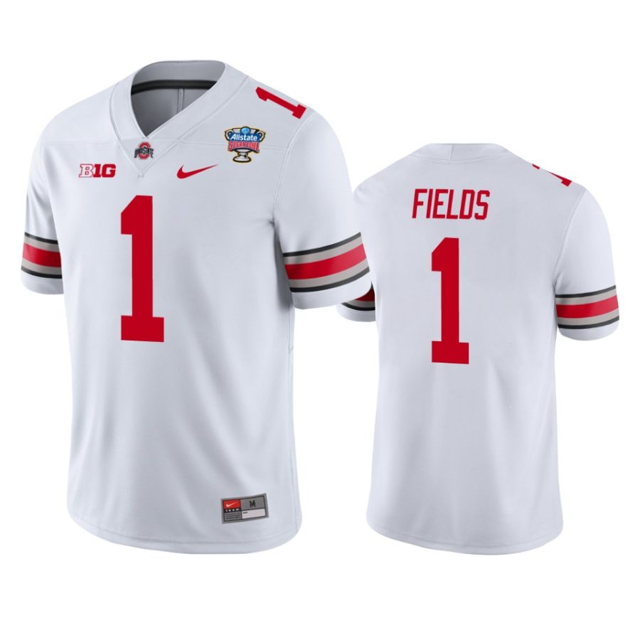 ohio state buckeyes justin fields white 2021 sugar bowl college football jersey