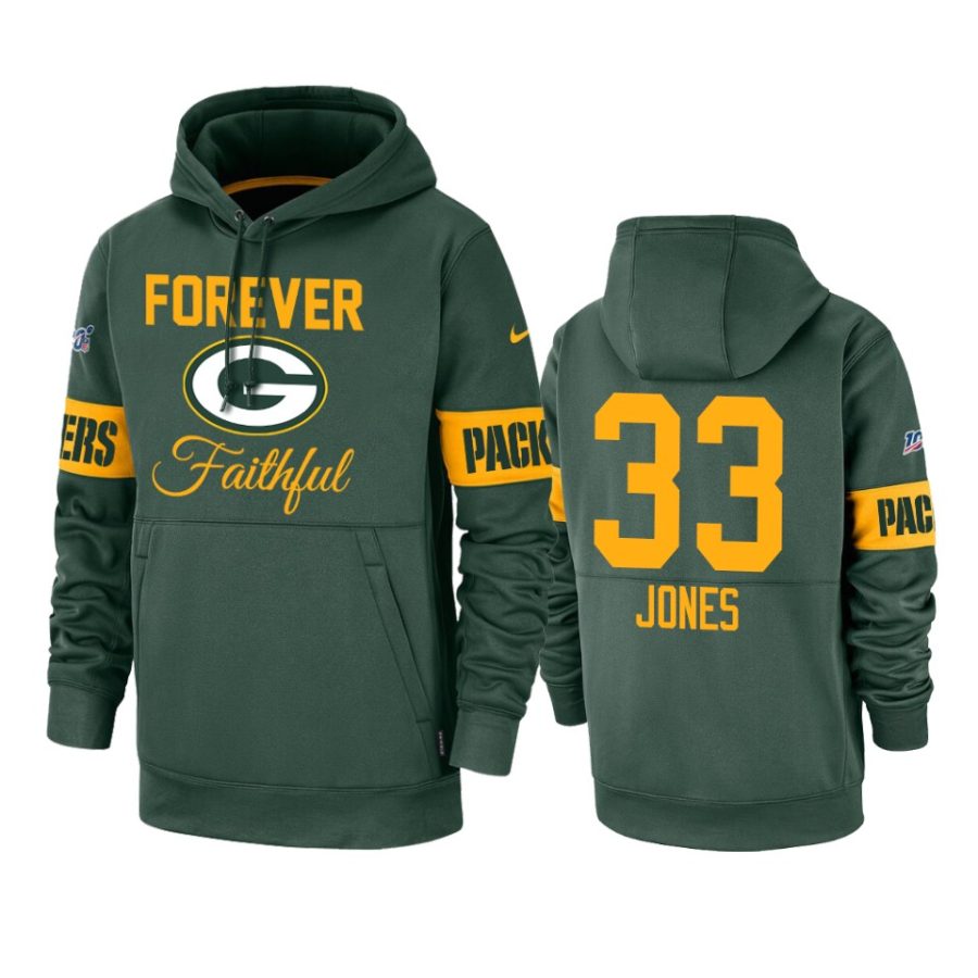 packers aaron jones green team logo forever faithful hoodie