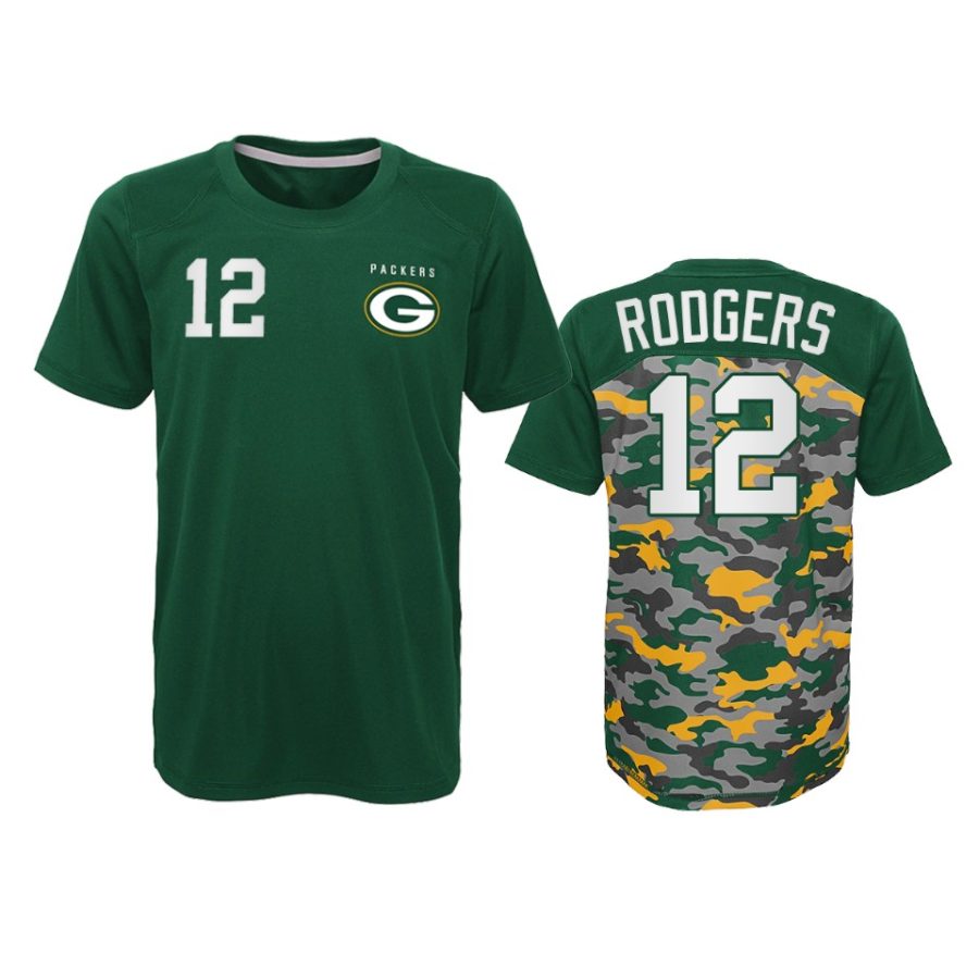 packers aaron rodgers camo green extra yardage t shirt