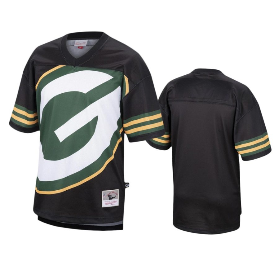 packers black big face t shirt