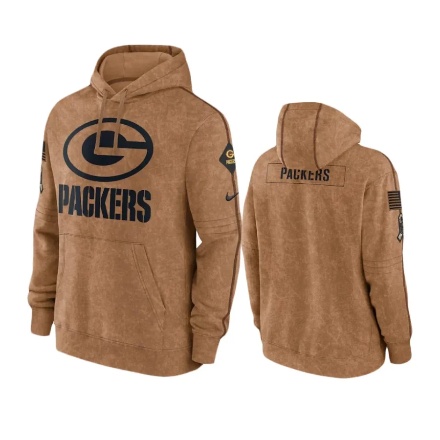 packers brown 2023 salute to service club hoodie