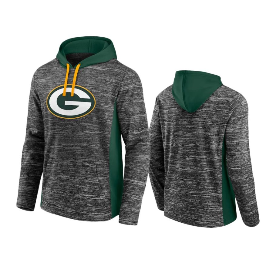 packers charcoal green instant replay pullover hoodie