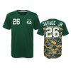 packers darnell savage jr. camo green extra yardage t shirt