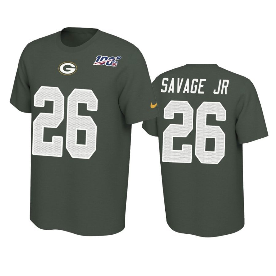 packers darnell savage jr. green player pride 100th season tee