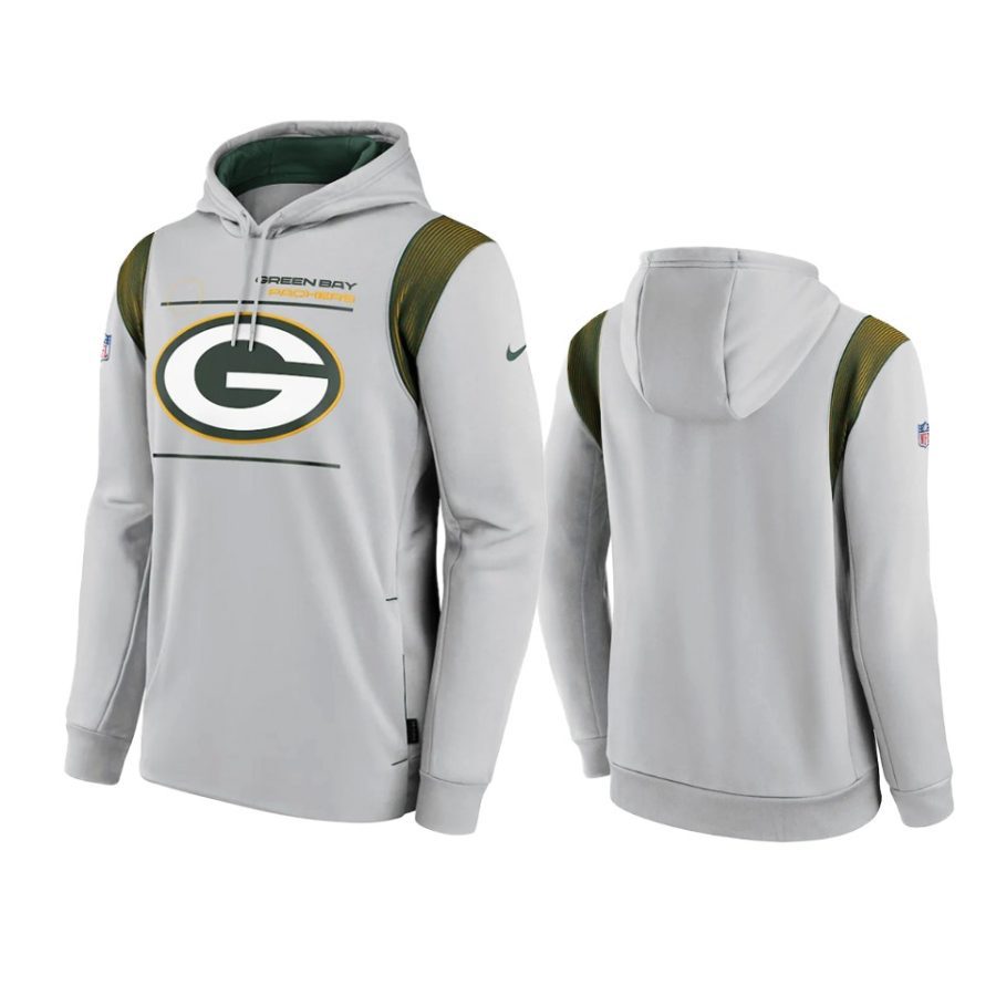 packers gray sideline logo performance hoodie