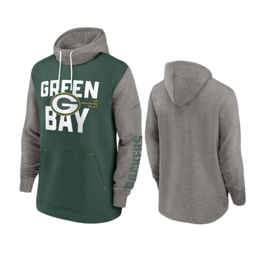 packers green color block fashion hoodie