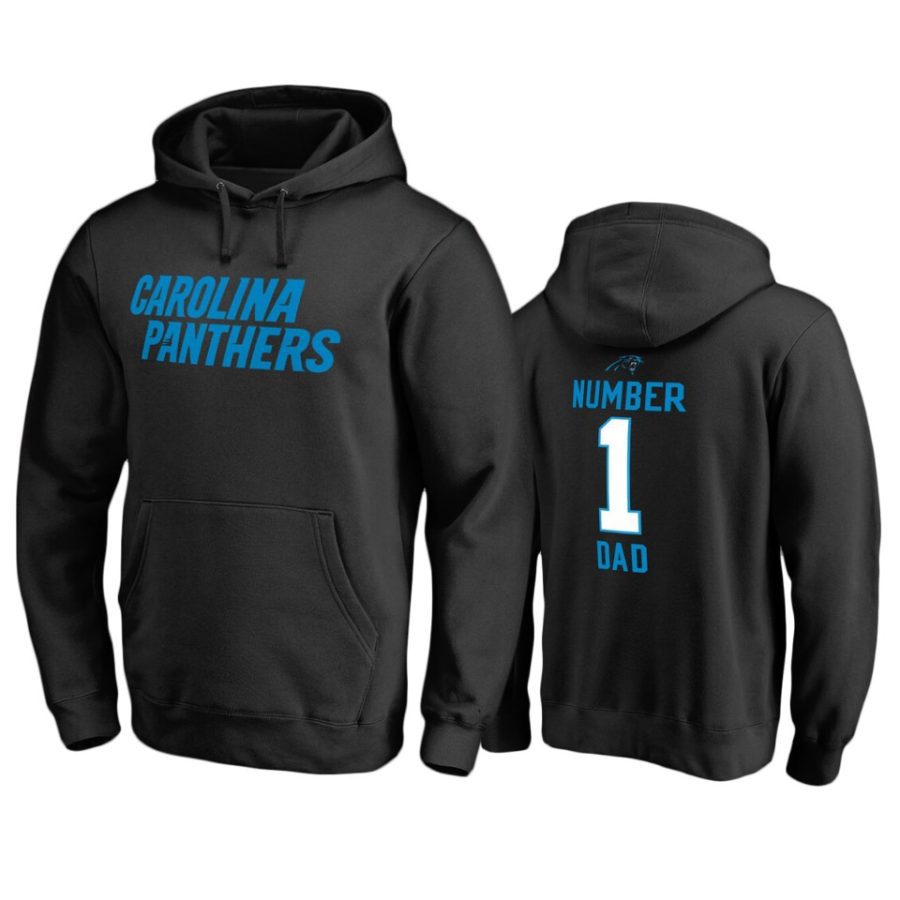 panthers black number 1 dad pullover hoodie