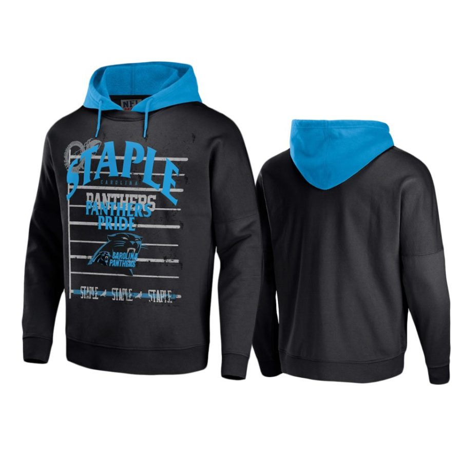 panthers black staple throwback vintage wash hoodie