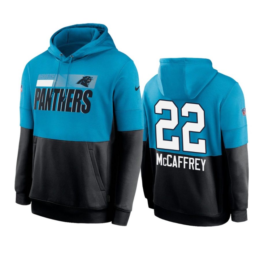 panthers christian mccaffrey blue black sideline impact lockup hoodie