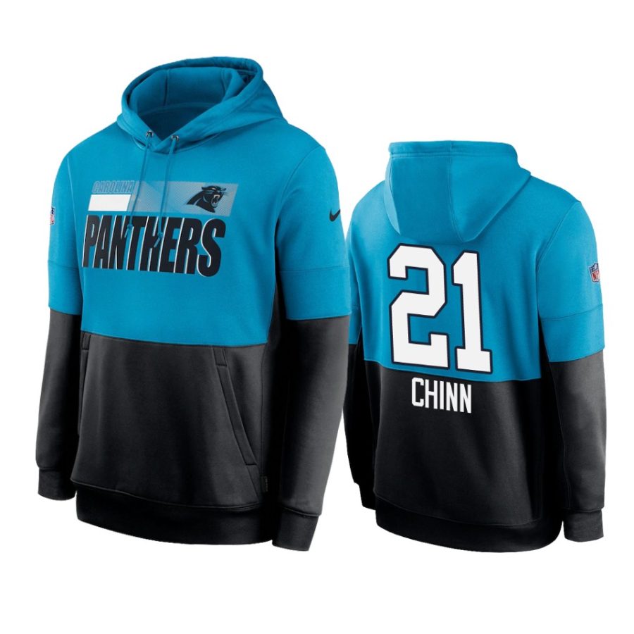 panthers jeremy chinn blue black sideline impact lockup hoodie