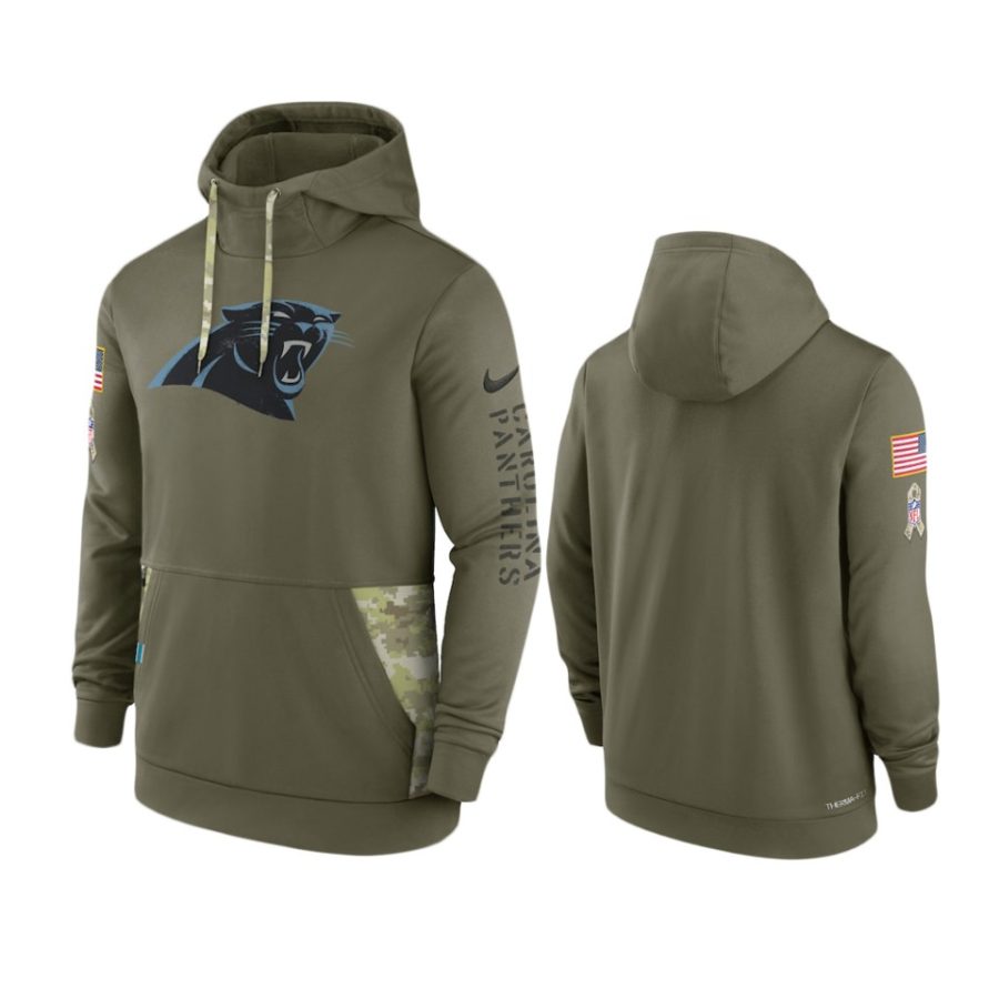 panthers olive 2022 salute to service therma hoodie