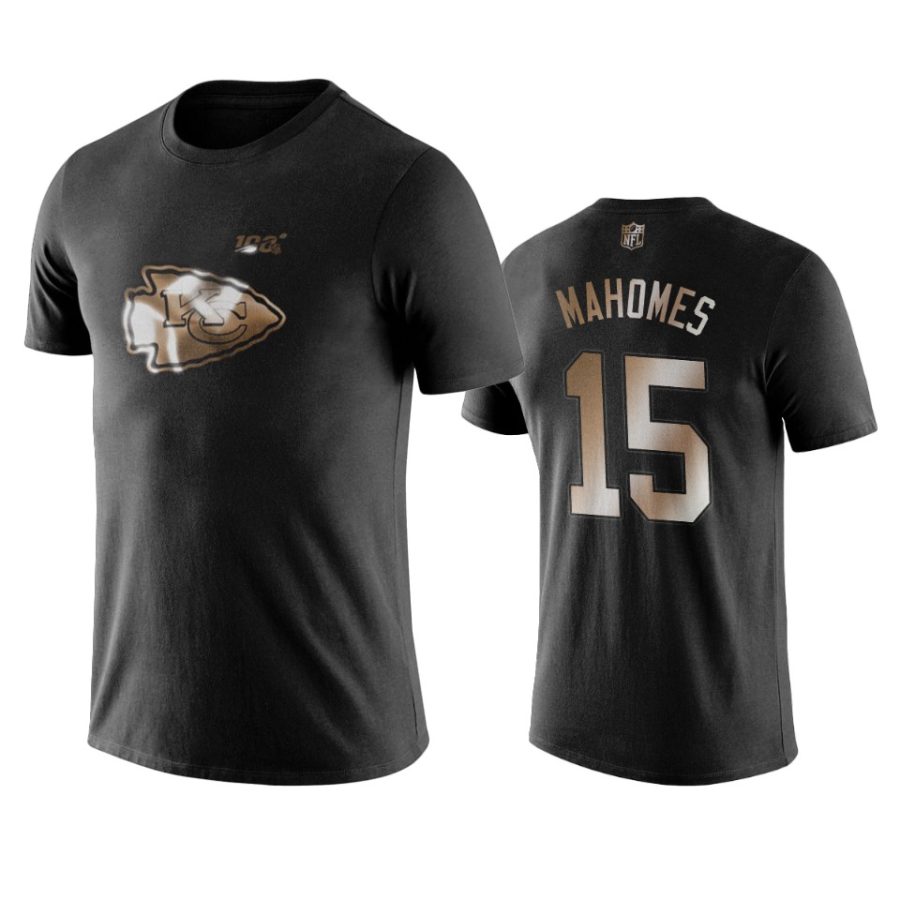 patrick mahomes chiefs black golden 100th season t shirt