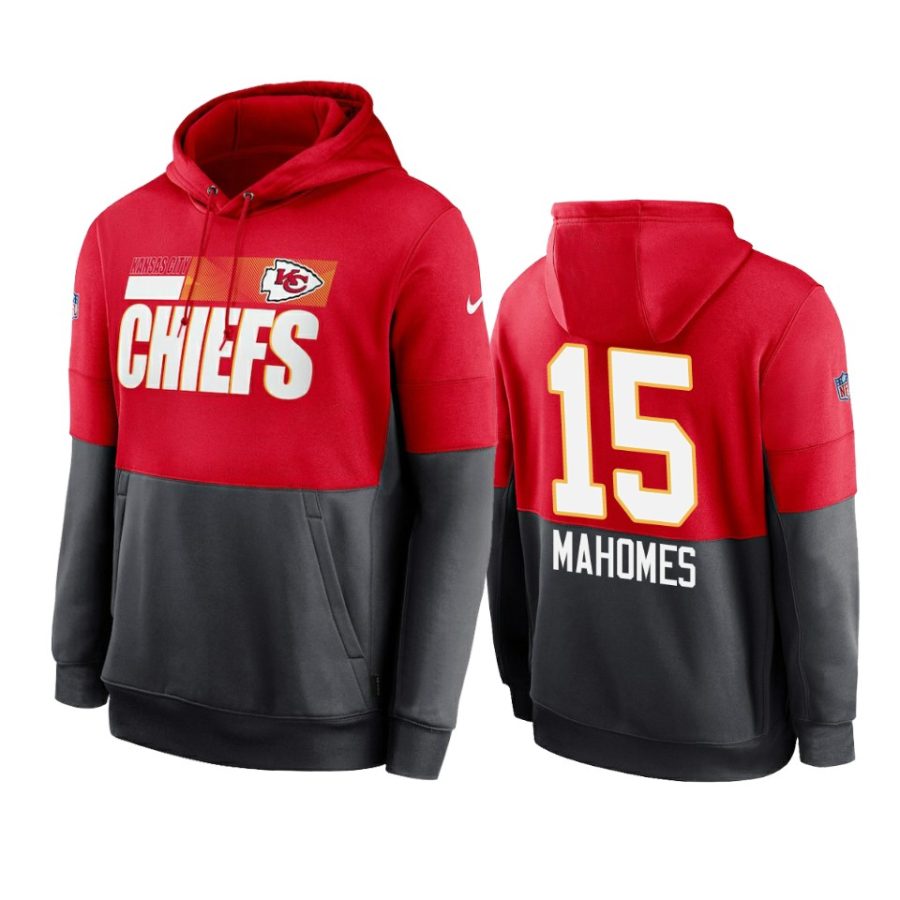 patrick mahomes chiefs red charcoal sideline impact lockup hoodie