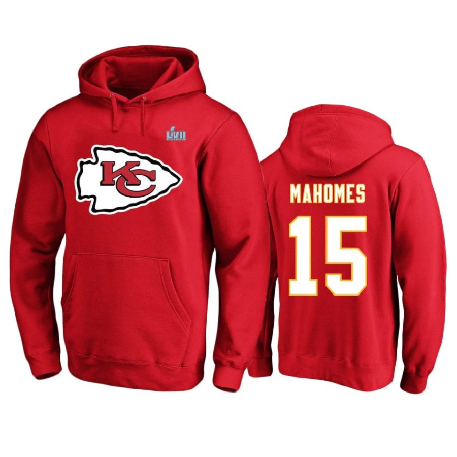 patrick mahomes chiefs red super bowl lvii hoodie