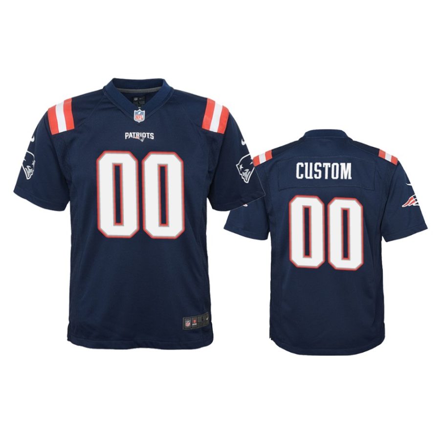 patriots 00 custom youth navy color rush jersey