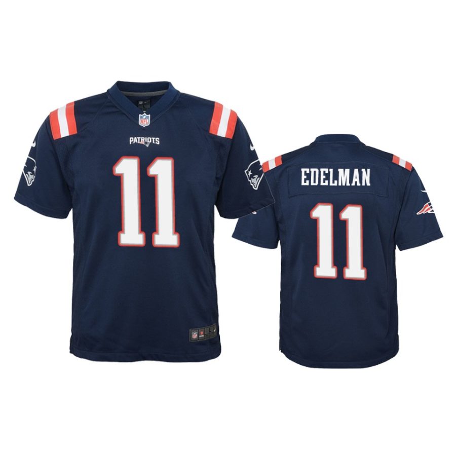 patriots 11 julian edelman youth navy color rush jersey