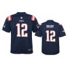 patriots 12 tom brady youth navy color rush jersey