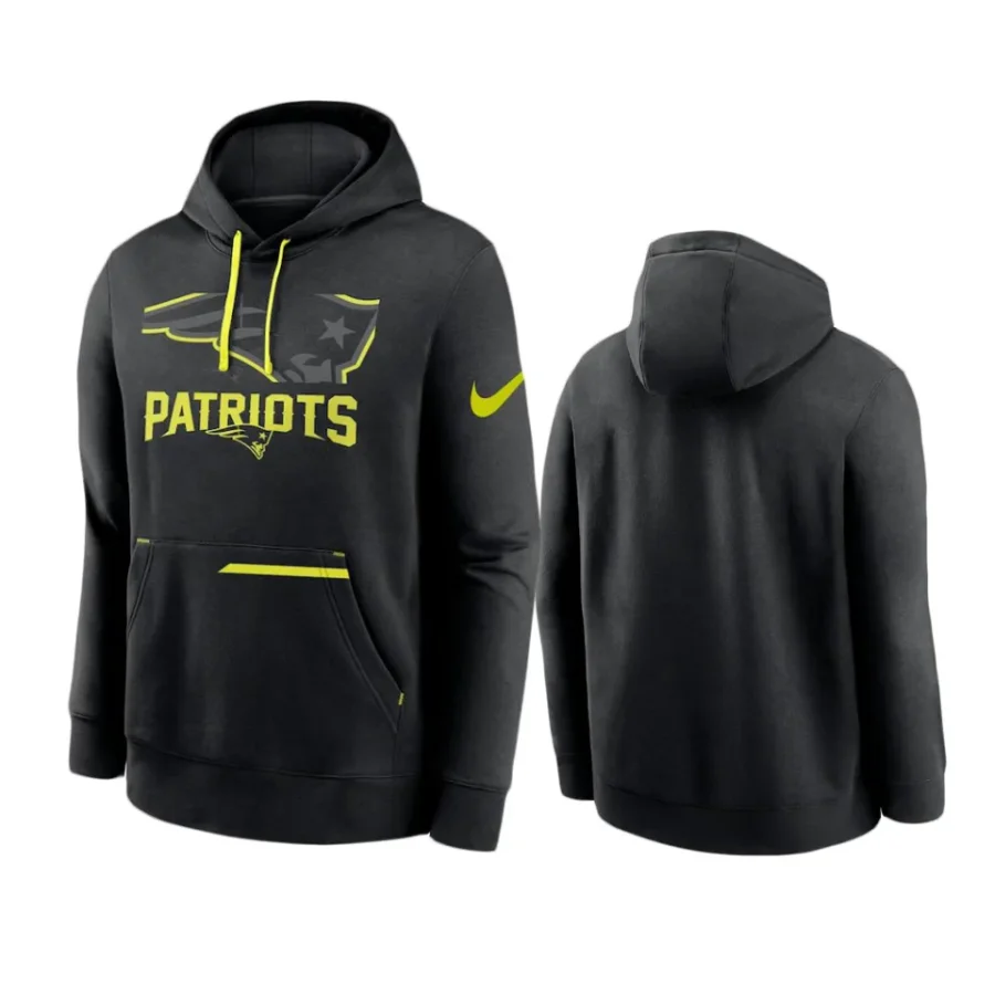 patriots black volt pullover hoodie