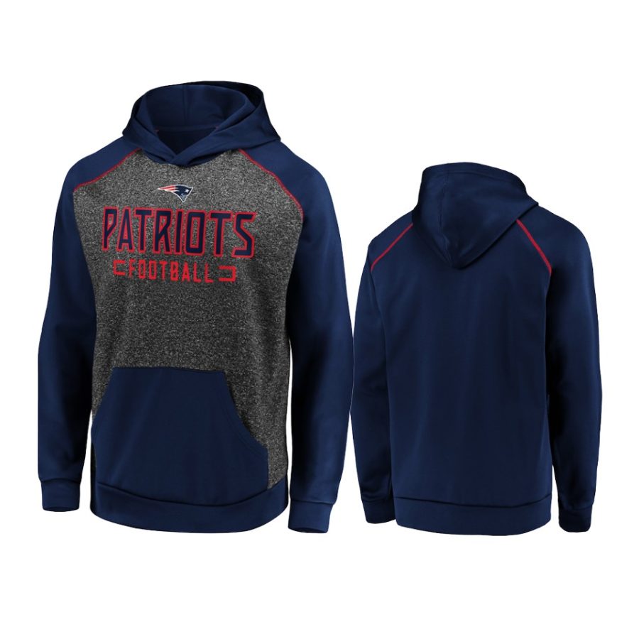 patriots charcoal navy game day ready chiller fleece pullover hoodie